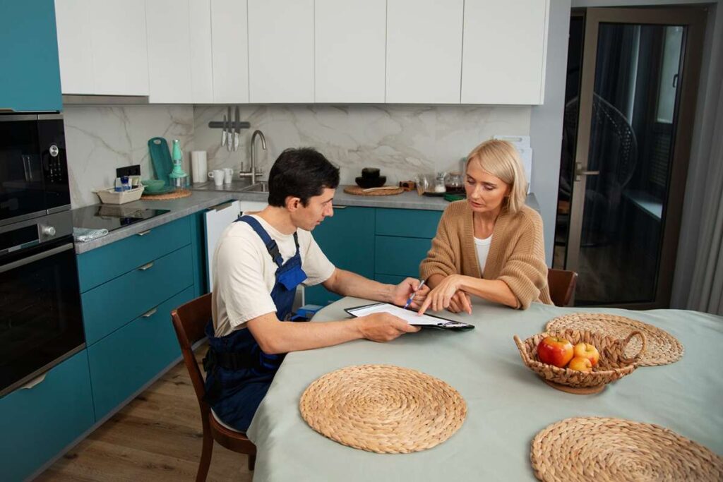 A wooden kitchen table coated with polyurethane (poly) finish, showing a smooth and glossy surface ideal for beginners to understand kitchen table poly.