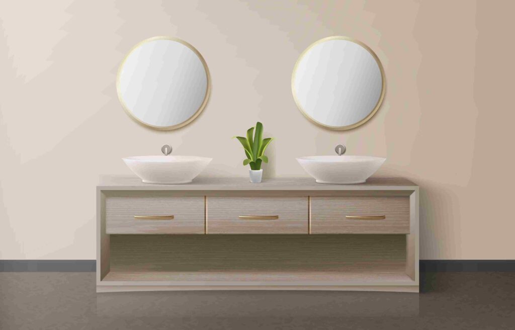 60 in vanity single sink in modern bathroom setup