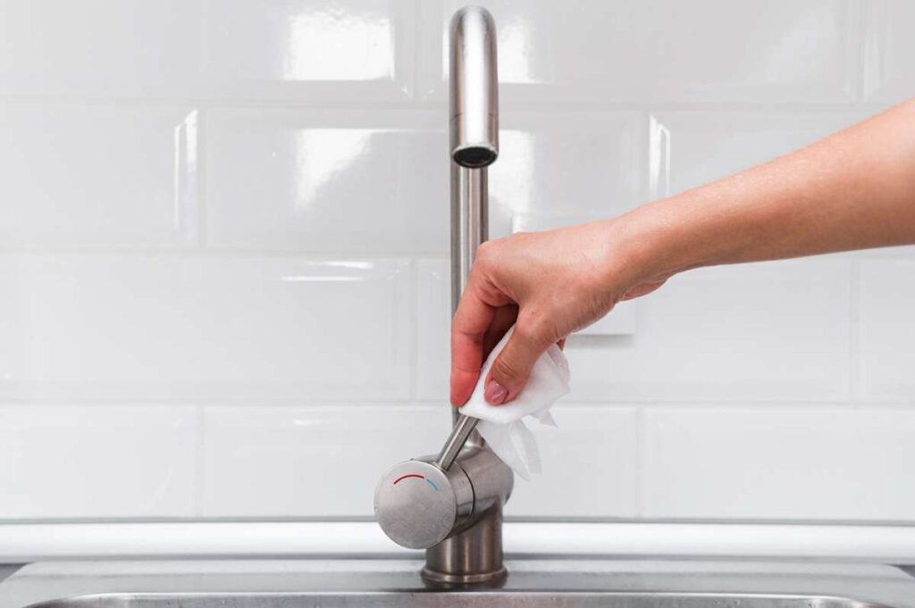 Turning off water valve under kitchen sink